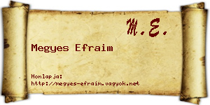 Megyes Efraim névjegykártya